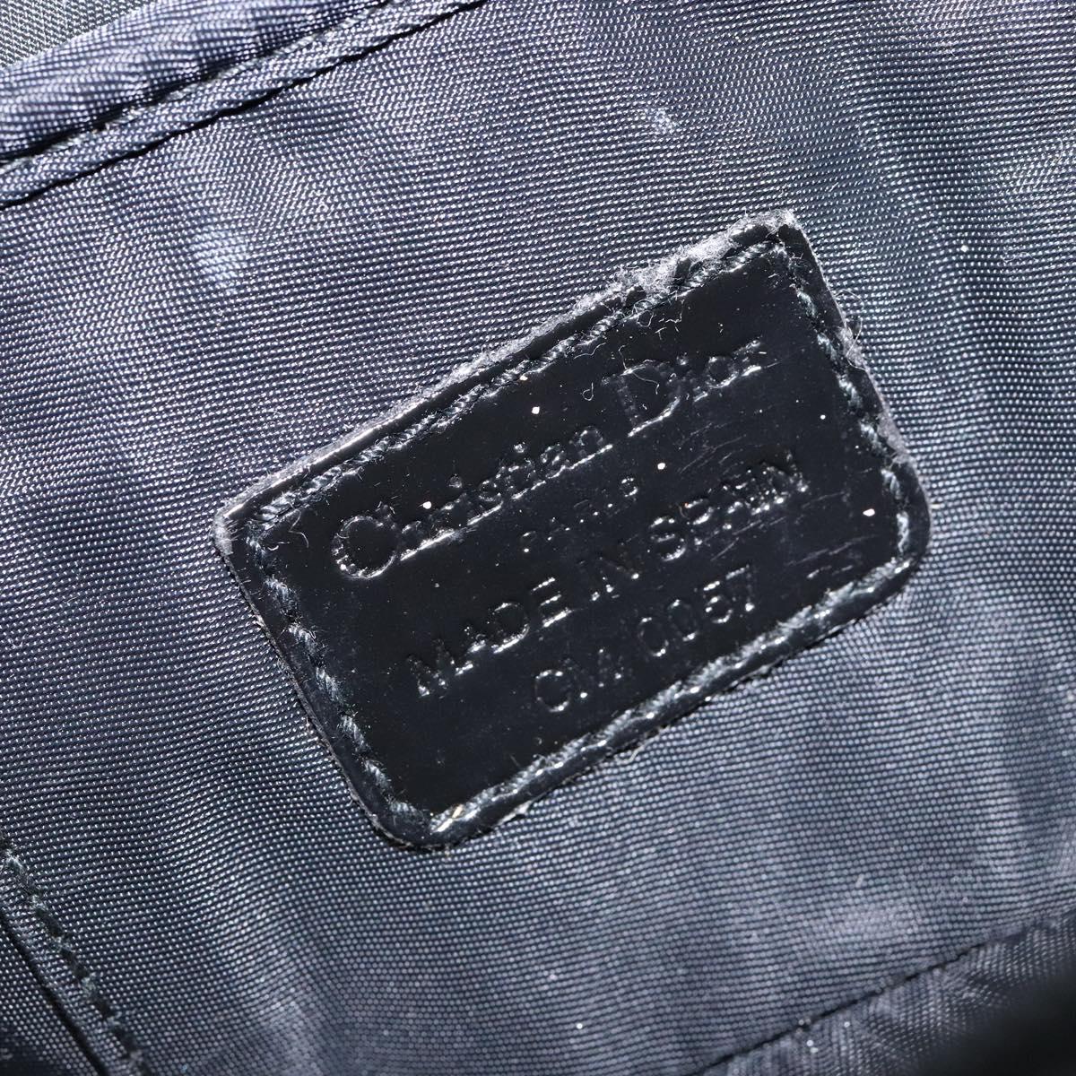 Christian Dior Trotter Canvas Vanity Pouch Black Silver Auth yk19248