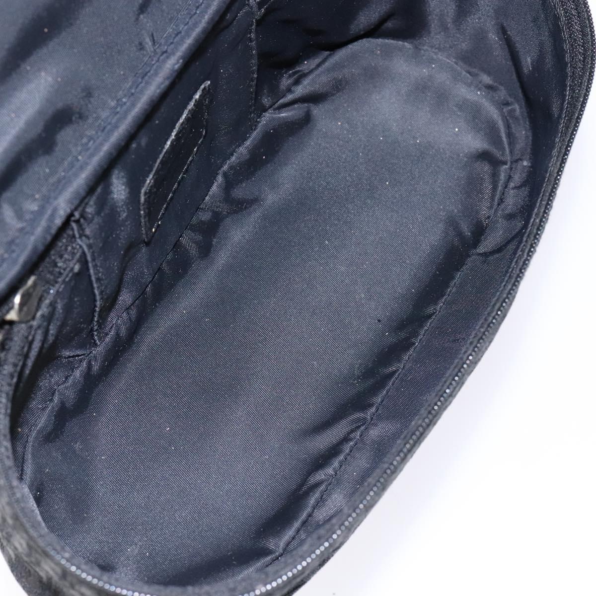 Christian Dior Trotter Canvas Vanity Pouch Black Silver Auth yk19248