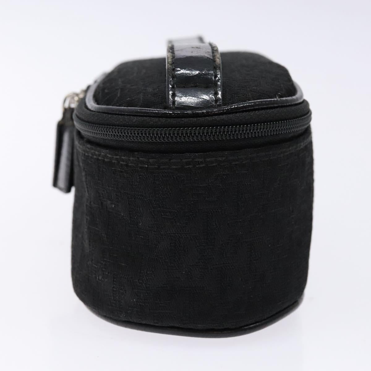 Christian Dior Trotter Canvas Vanity Pouch Black Silver Auth yk19248