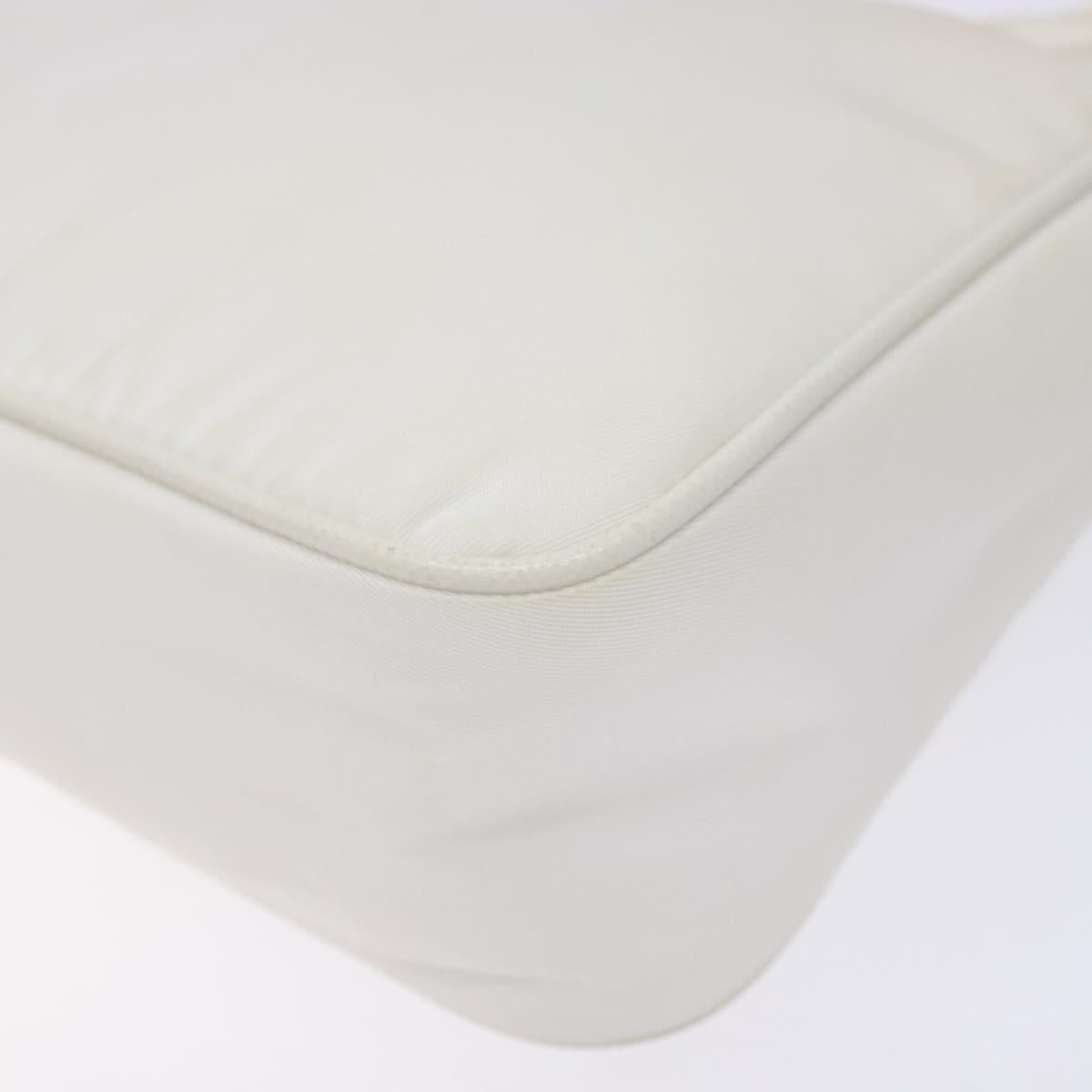 PRADA Re-Edition 2005 Hand Bag Nylon White Silver Auth yk19251