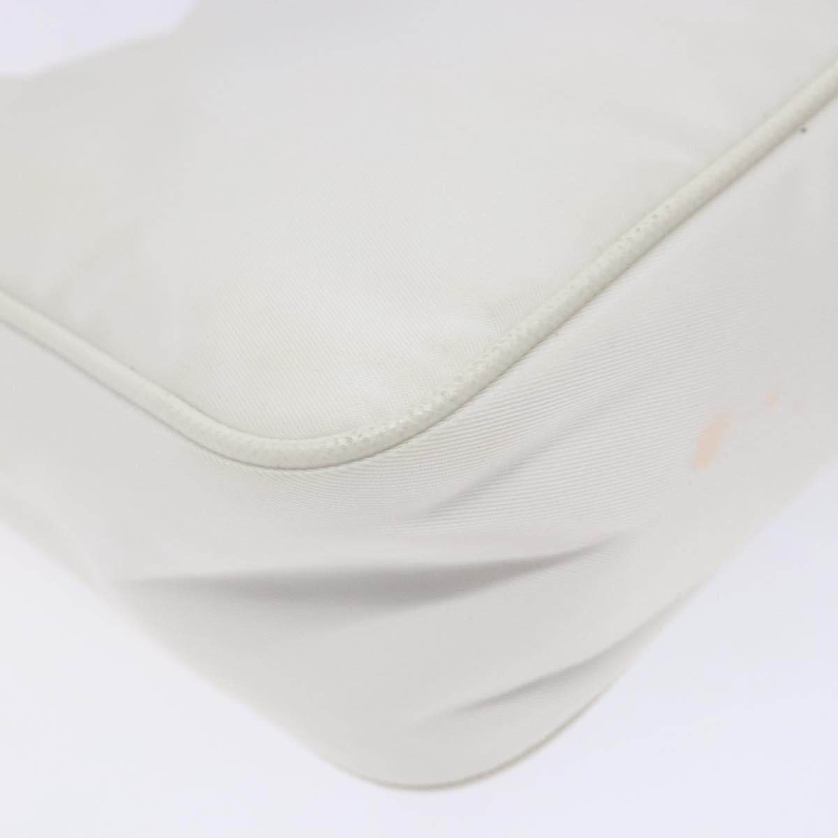 PRADA Re-Edition 2005 Hand Bag Nylon White Silver Auth yk19251