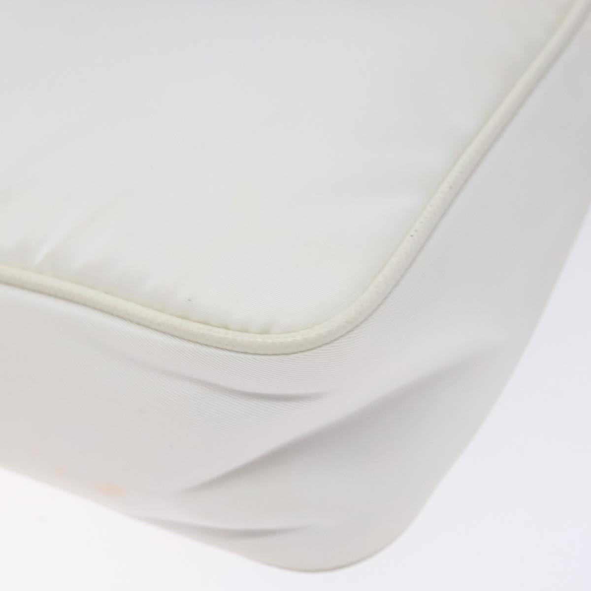 PRADA Re-Edition 2005 Hand Bag Nylon White Silver Auth yk19251