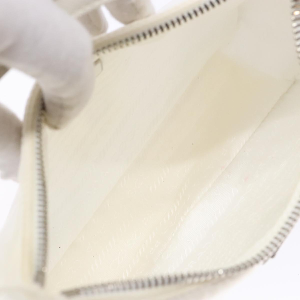 PRADA Re-Edition 2005 Hand Bag Nylon White Silver Auth yk19251