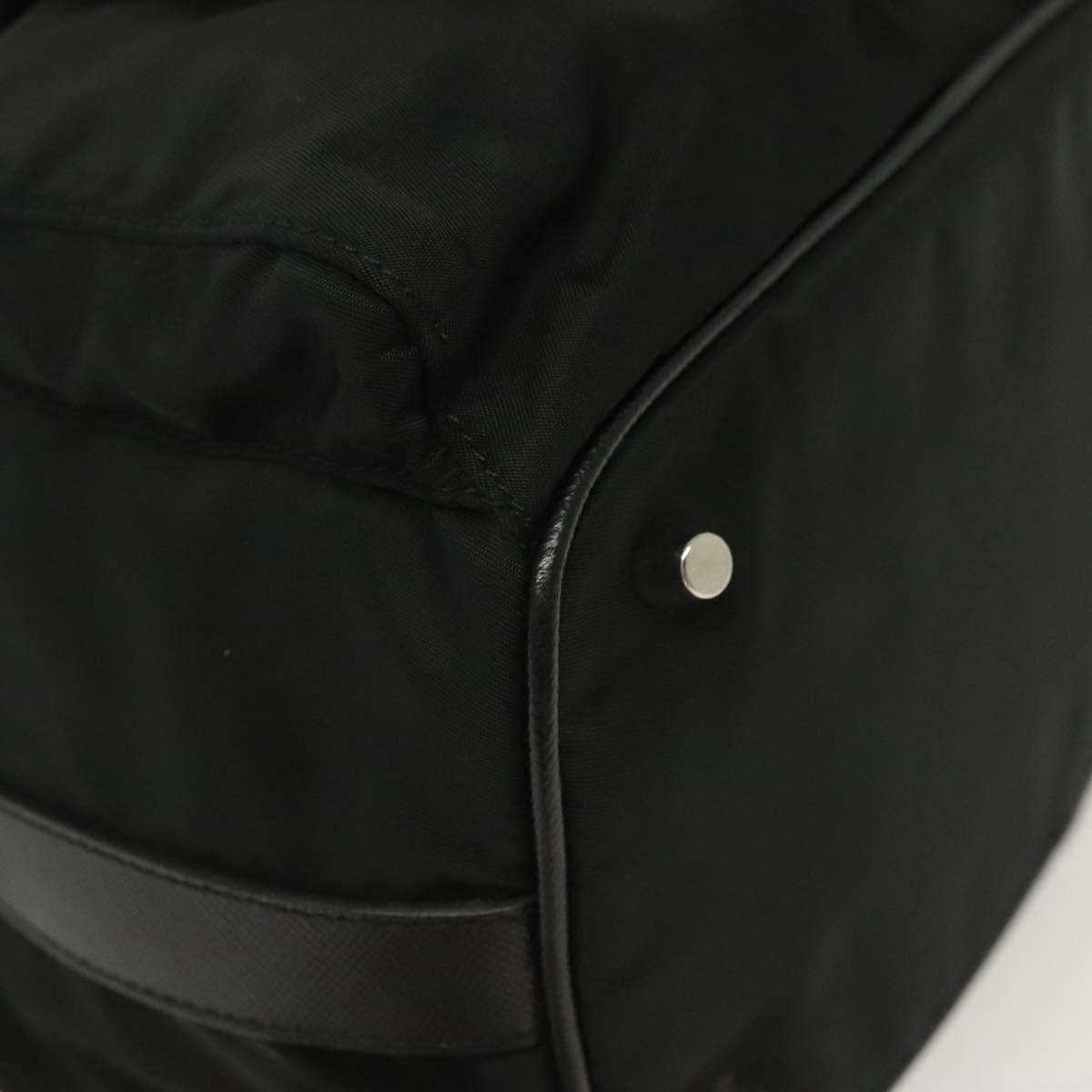 PRADA Shoulder Bag Nylon Black Silver Auth yk19273A