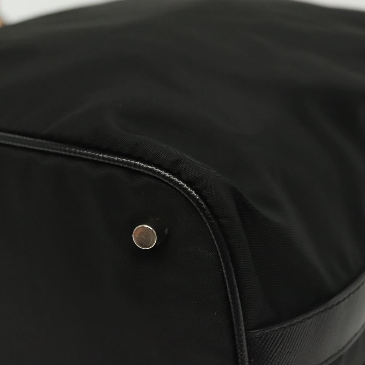 PRADA Shoulder Bag Nylon Black Silver Auth yk19273A