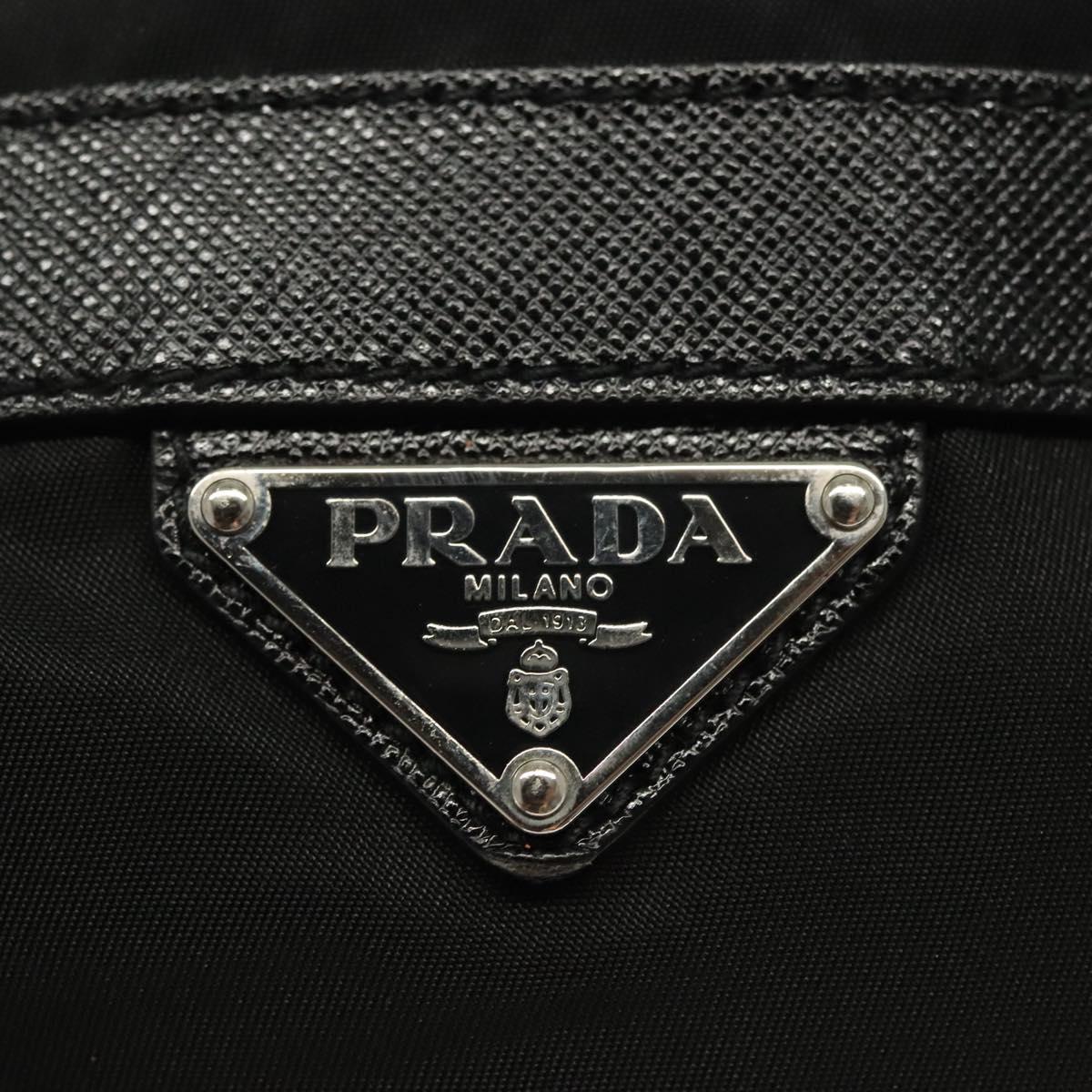 PRADA Shoulder Bag Nylon Black Silver Auth yk19273