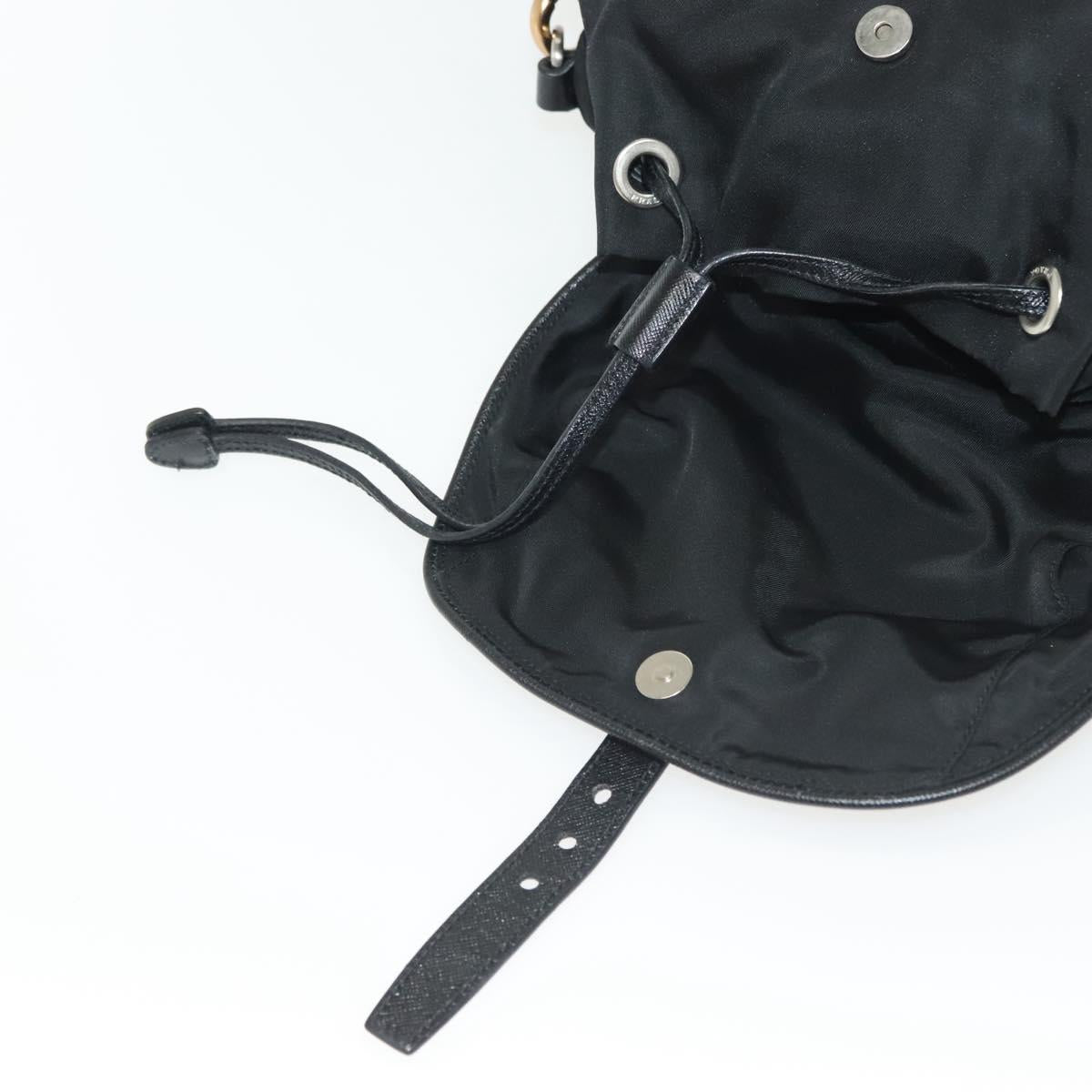 PRADA Shoulder Bag Nylon Black Silver Auth yk19273