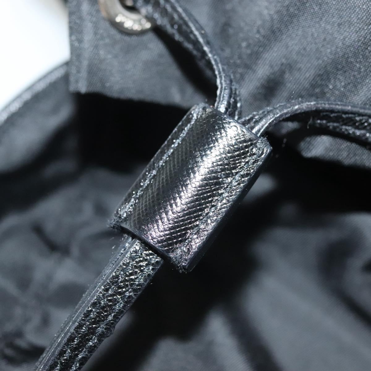 PRADA Shoulder Bag Nylon Black Silver Auth yk19273A
