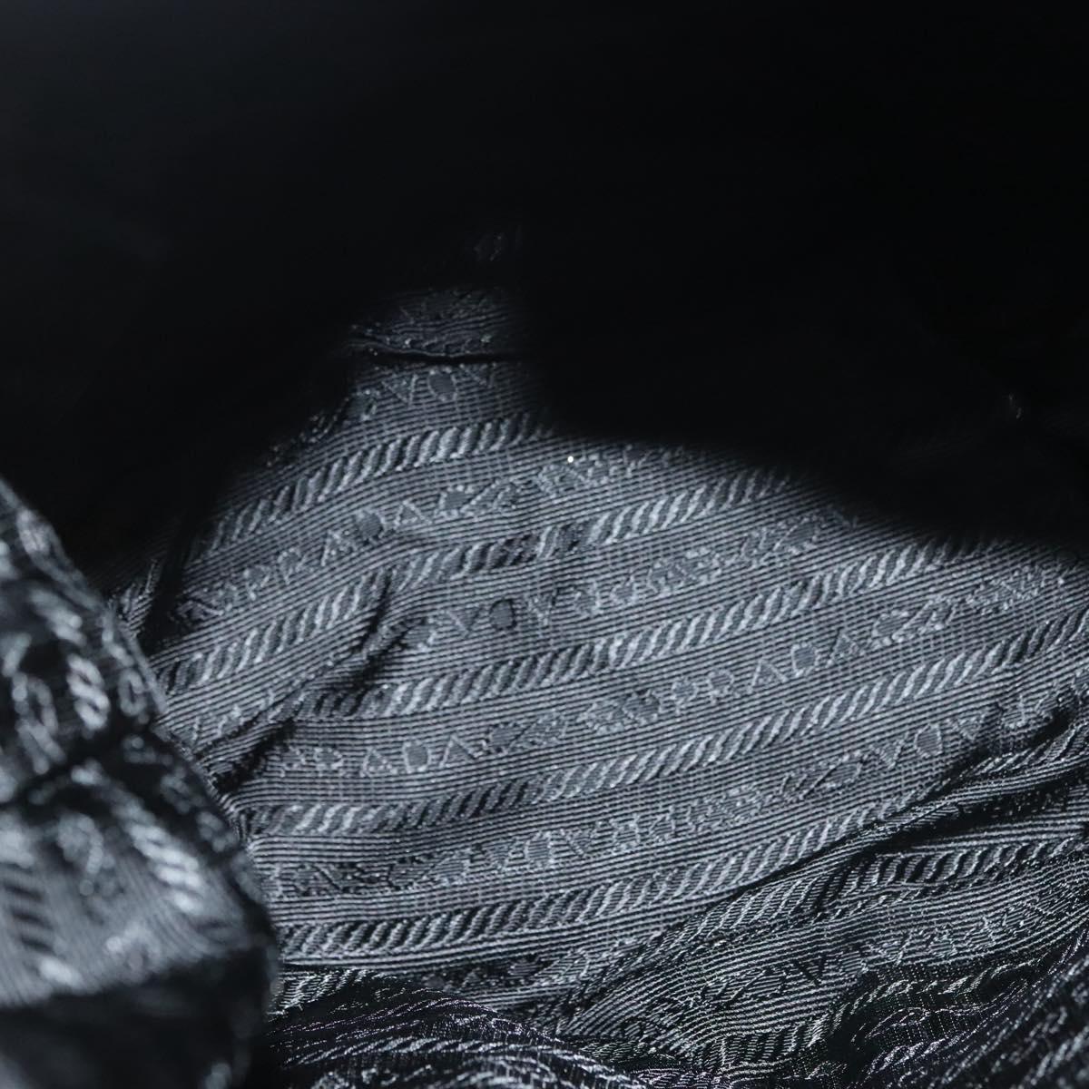 PRADA Shoulder Bag Nylon Black Silver Auth yk19273