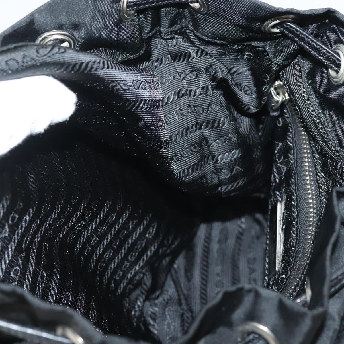 PRADA Shoulder Bag Nylon Black Silver Auth yk19273
