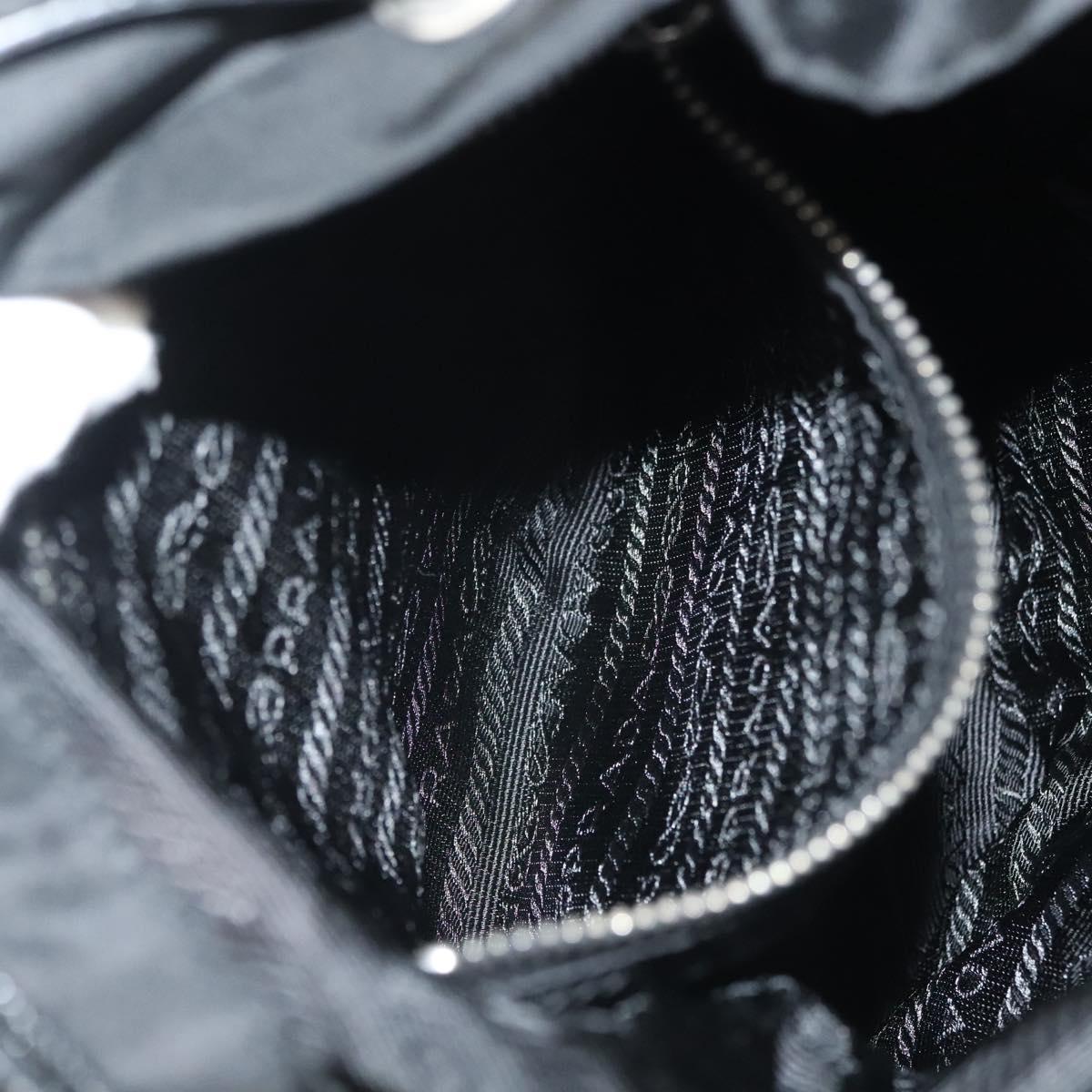 PRADA Shoulder Bag Nylon Black Silver Auth yk19273A
