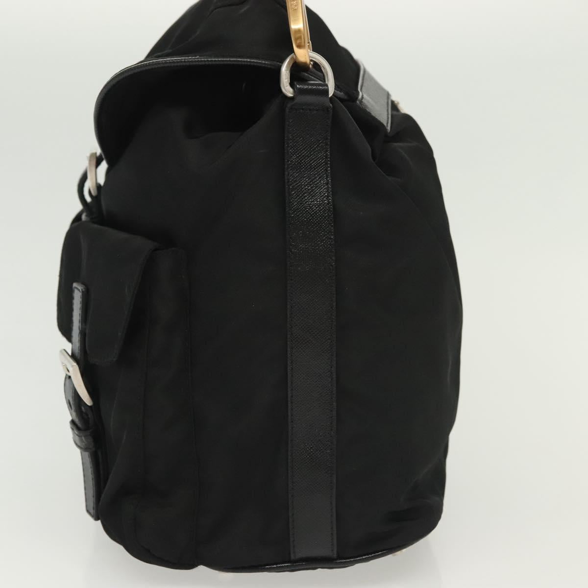 PRADA Shoulder Bag Nylon Black Silver Auth yk19273A