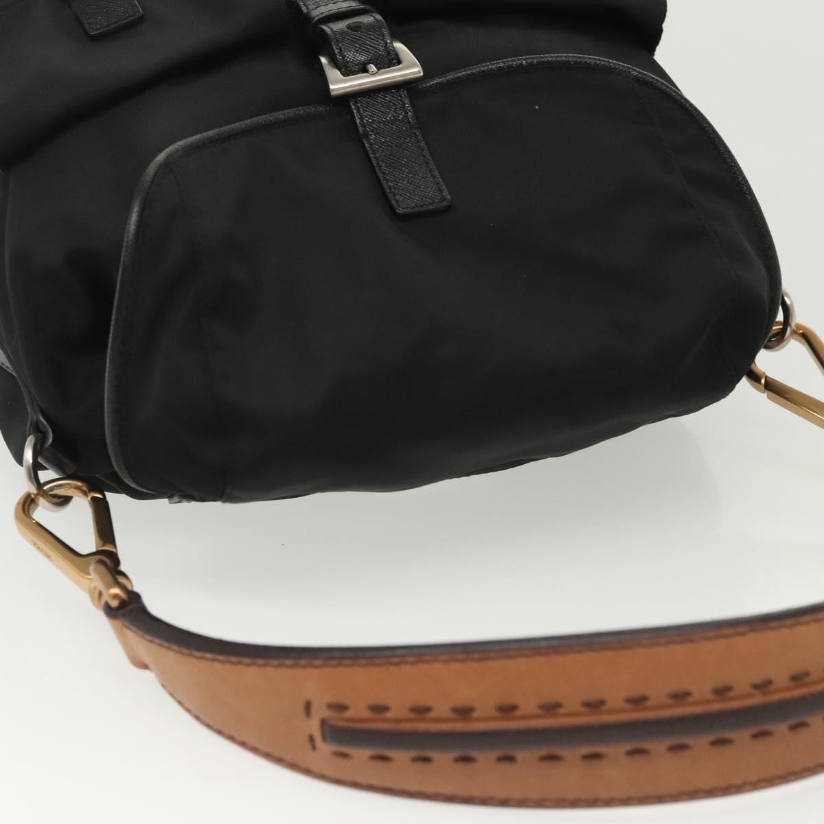 PRADA Shoulder Bag Nylon Black Silver Auth yk19273A