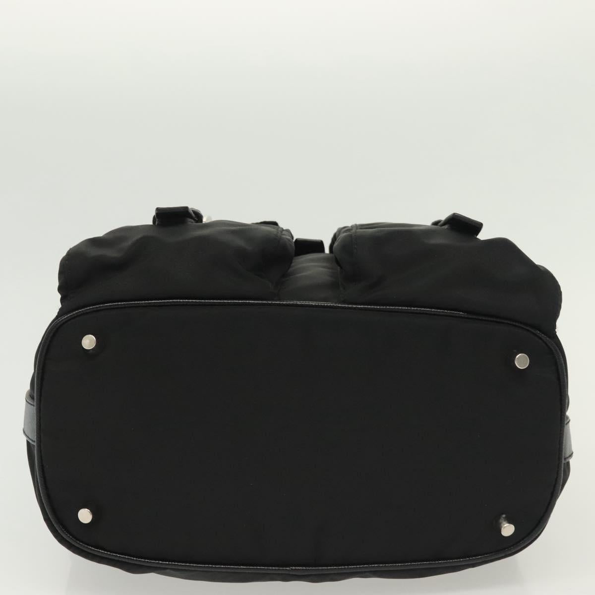 PRADA Shoulder Bag Nylon Black Silver Auth yk19273A