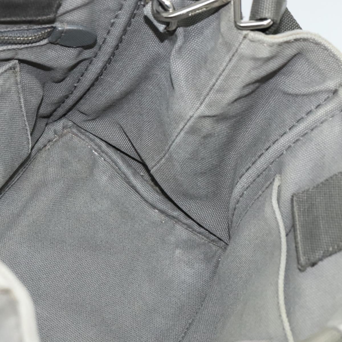 PRADA Canapa PM Hand Bag Canvas 2way Gray Silver Auth yk19274