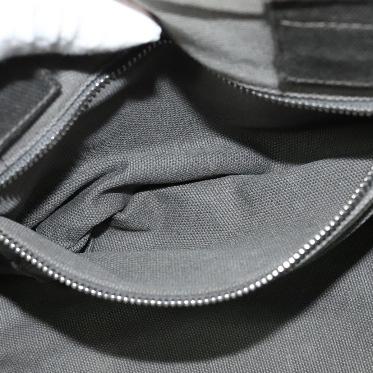 PRADA Canapa PM Hand Bag Canvas 2way Gray Silver Auth yk19274