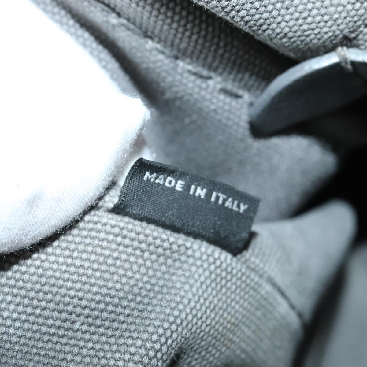 PRADA Canapa PM Hand Bag Canvas 2way Gray Silver Auth yk19274