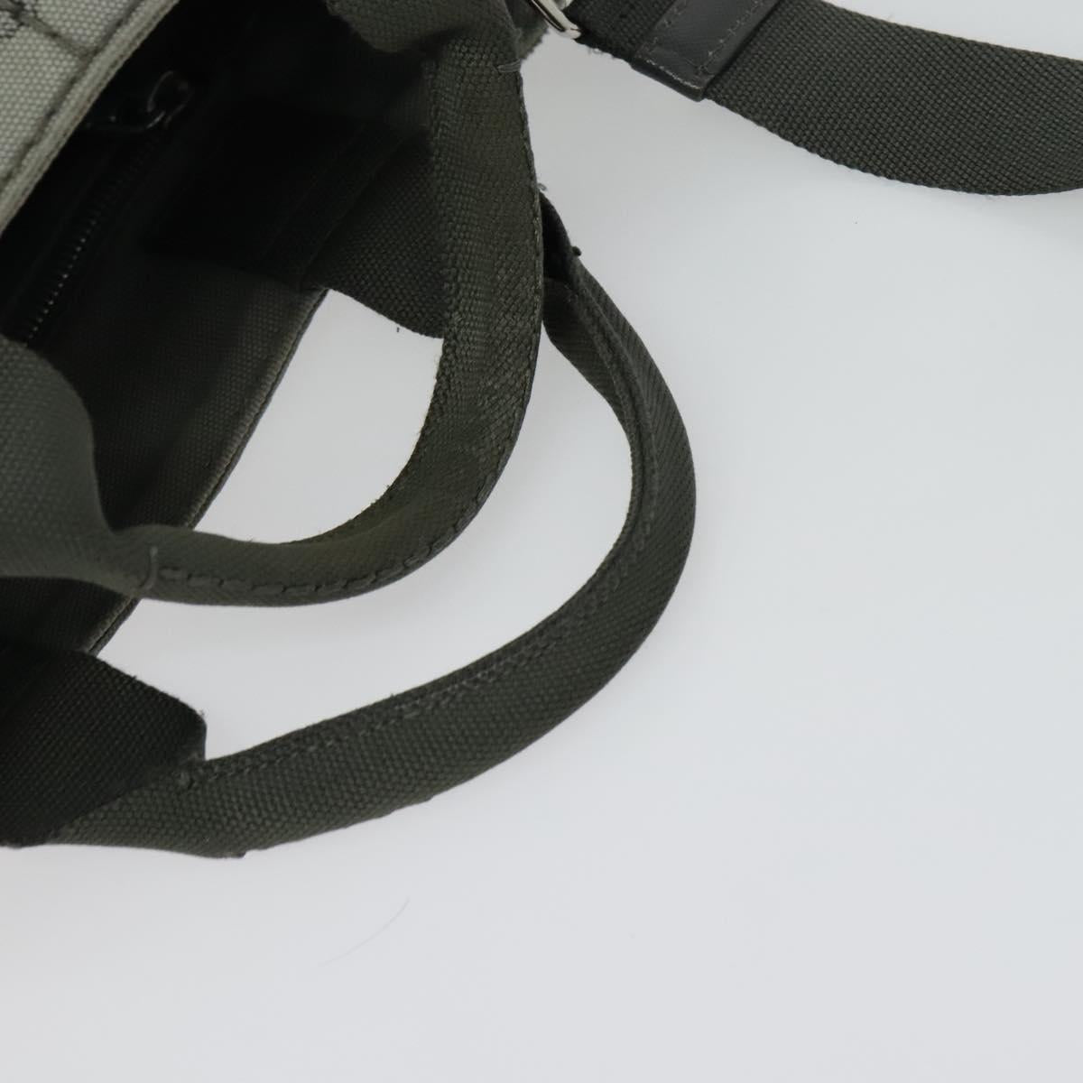 PRADA Canapa PM Hand Bag Canvas 2way Gray Silver Auth yk19274