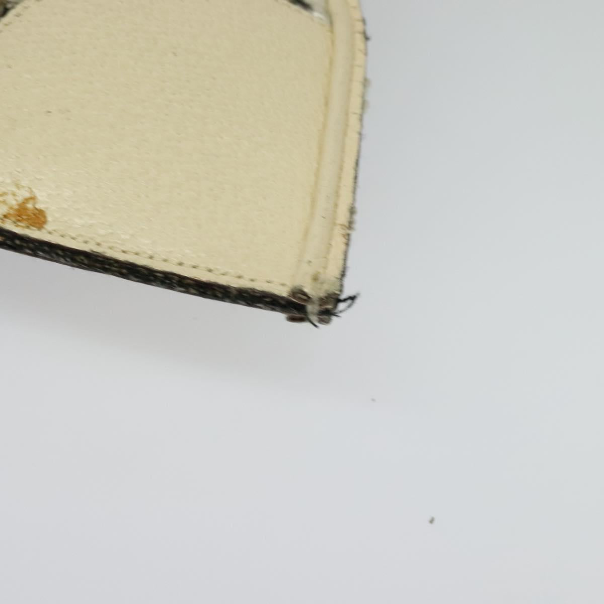 PRADA Hand Bag Tweed Leather Beige Black Silver Auth yk19291