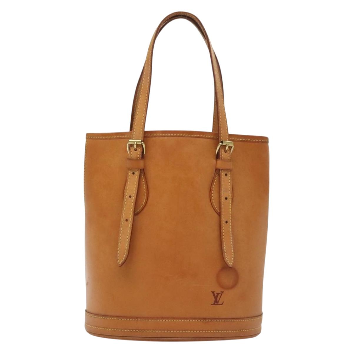 LOUIS VUITTON Nomad Leather Bucket PM Shoulder Bag Beige M85001 LV Auth yk19293