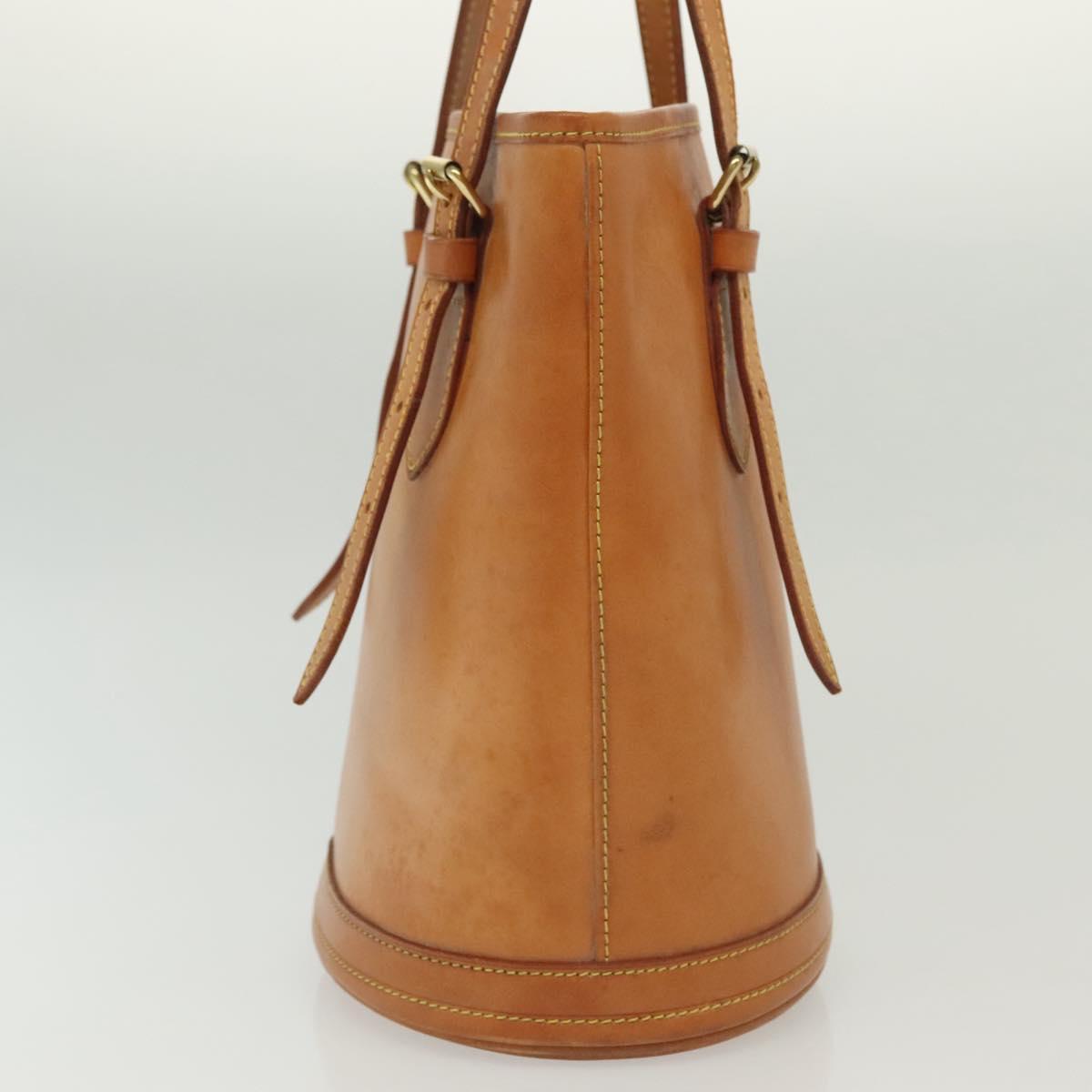 LOUIS VUITTON Nomad Leather Bucket PM Shoulder Bag Beige M85001 LV Auth yk19293