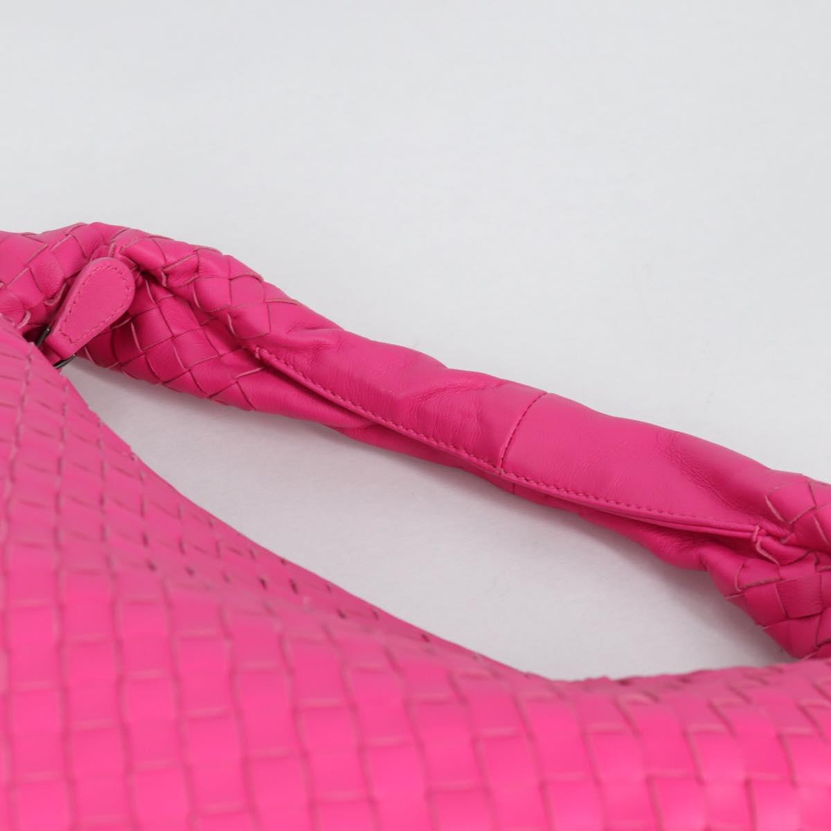 BOTTEGA VENETA INTRECCIATO Hobo Shoulder Bag Leather Pink Auth yk19295V