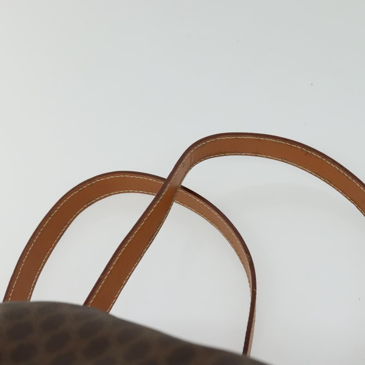 CELINE Macadam Canvas Backpack PVC Leather Brown Gold Auth yk19307