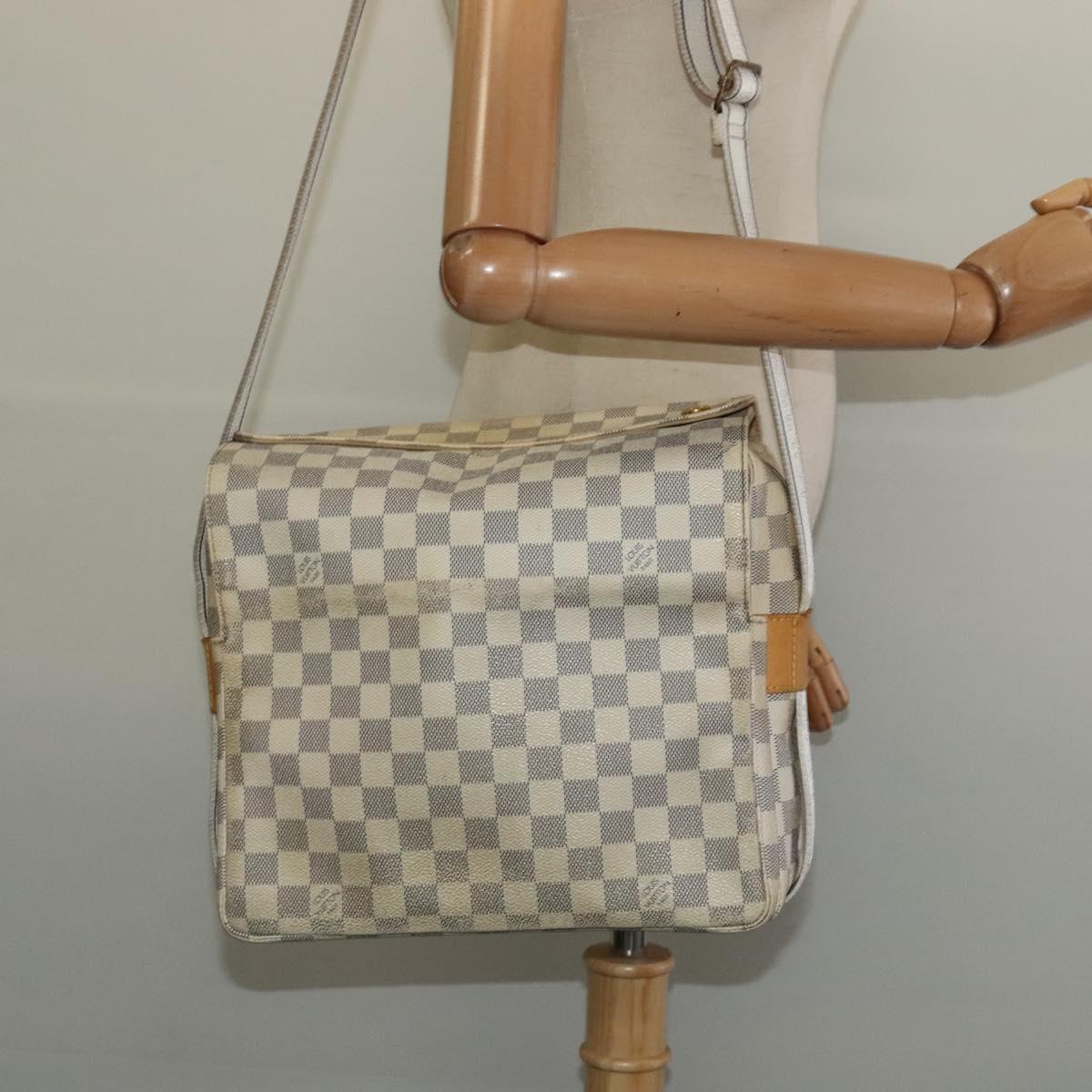 LOUIS VUITTON Damier Azur Naviglio Shoulder Bag N51189 LV Auth yk19310