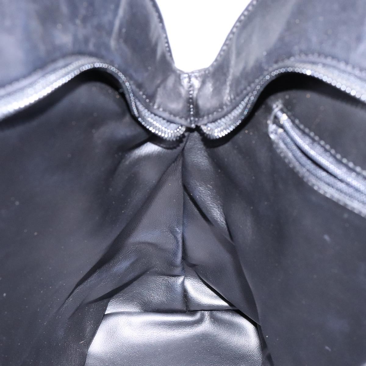 BALLY Hand Bag Leather Black Gold Auth yk19321