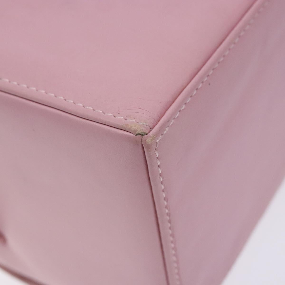 FENDI Vanity Hand Bag Leather Pink Gold Auth yk19323