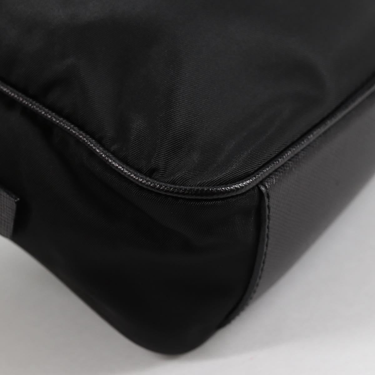 PRADA Hand Bag Nylon Black Gold Auth yk19339V