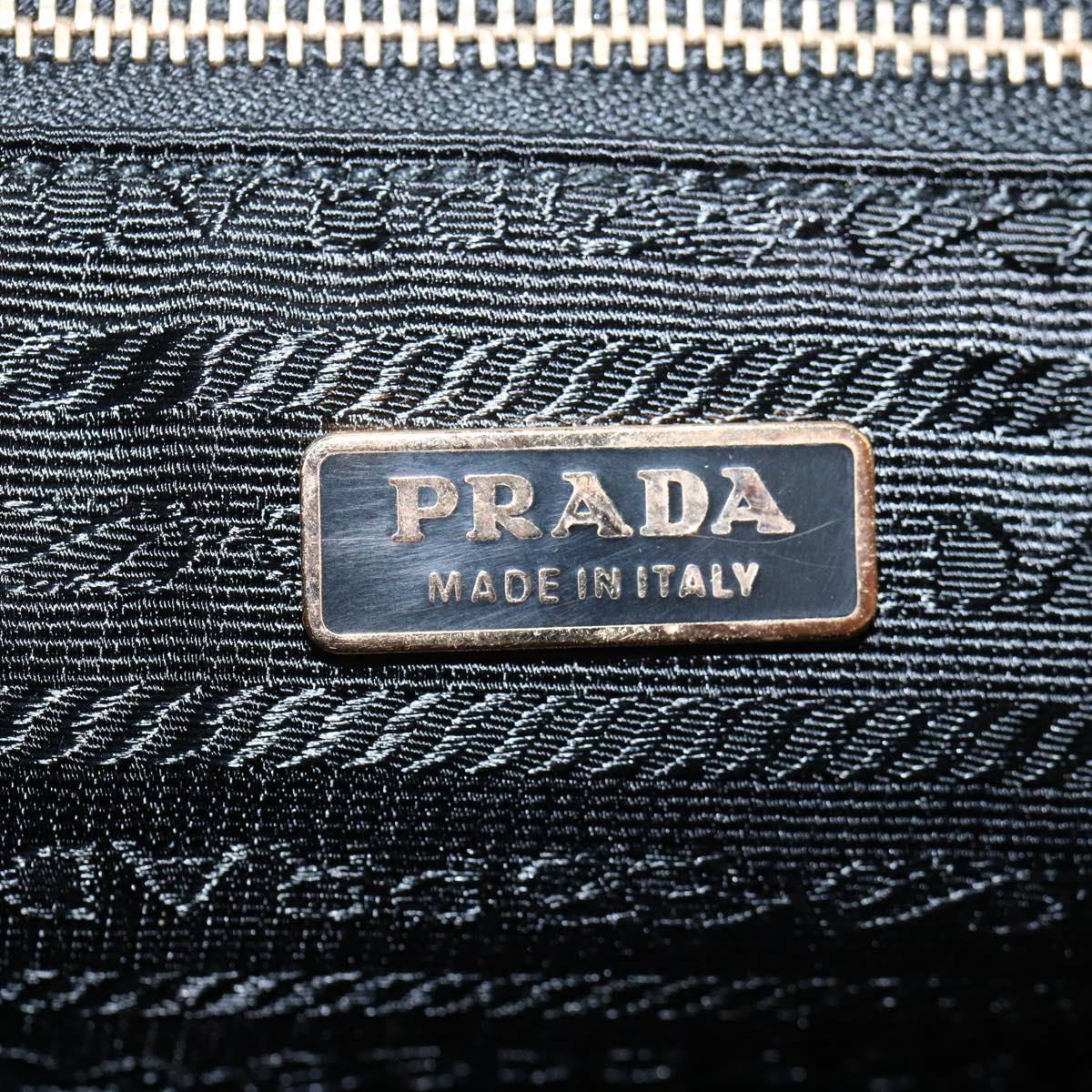 PRADA Hand Bag Nylon Black Gold Auth yk19339V