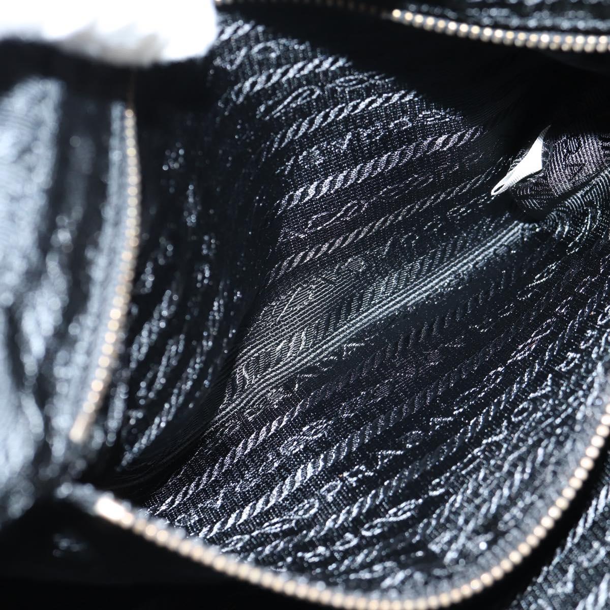 PRADA Hand Bag Nylon Black Gold Auth yk19339V