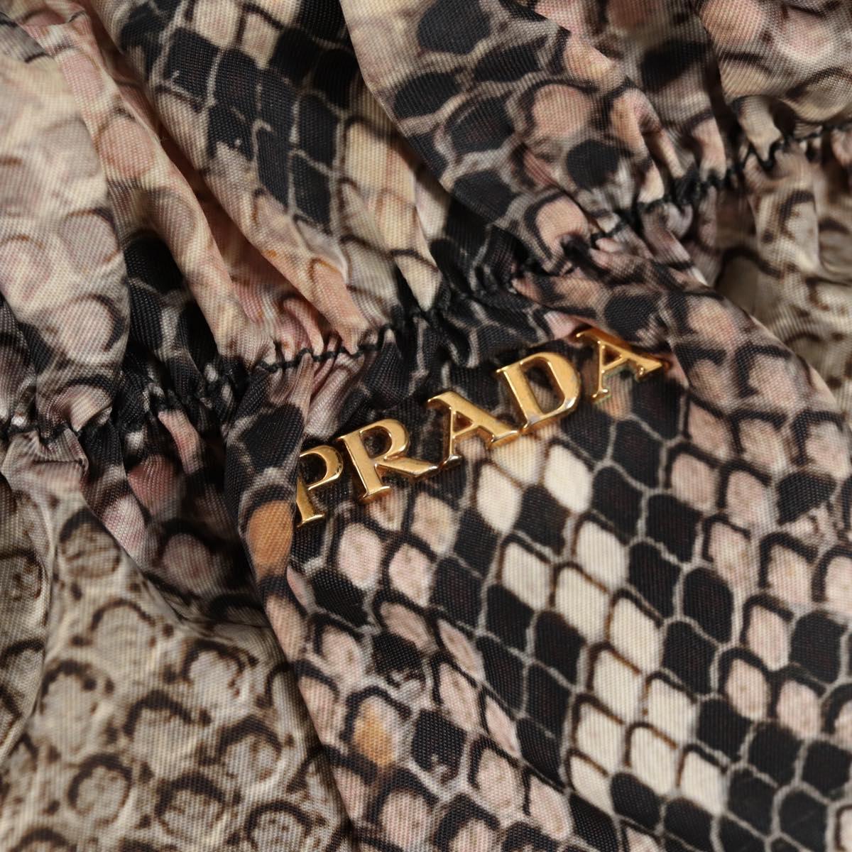 PRADA Tote Bag Nylon Black Gold Auth yk19341V