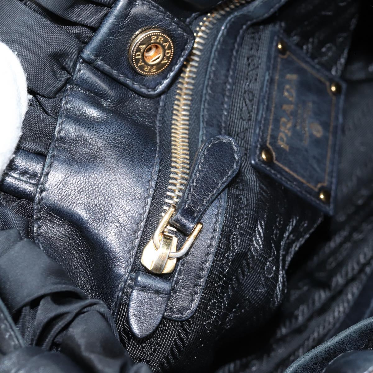 PRADA Tote Bag Nylon Black Gold Auth yk19341V