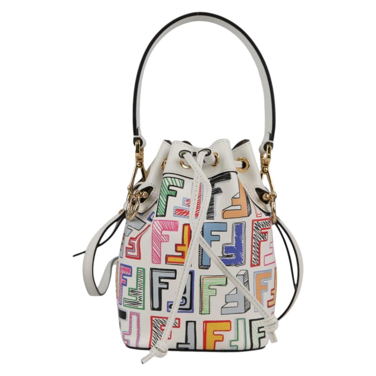 FENDI Zucca Canvas Mini Montrezor Hand Bag 2way Multicolor Gold Auth yk19350M