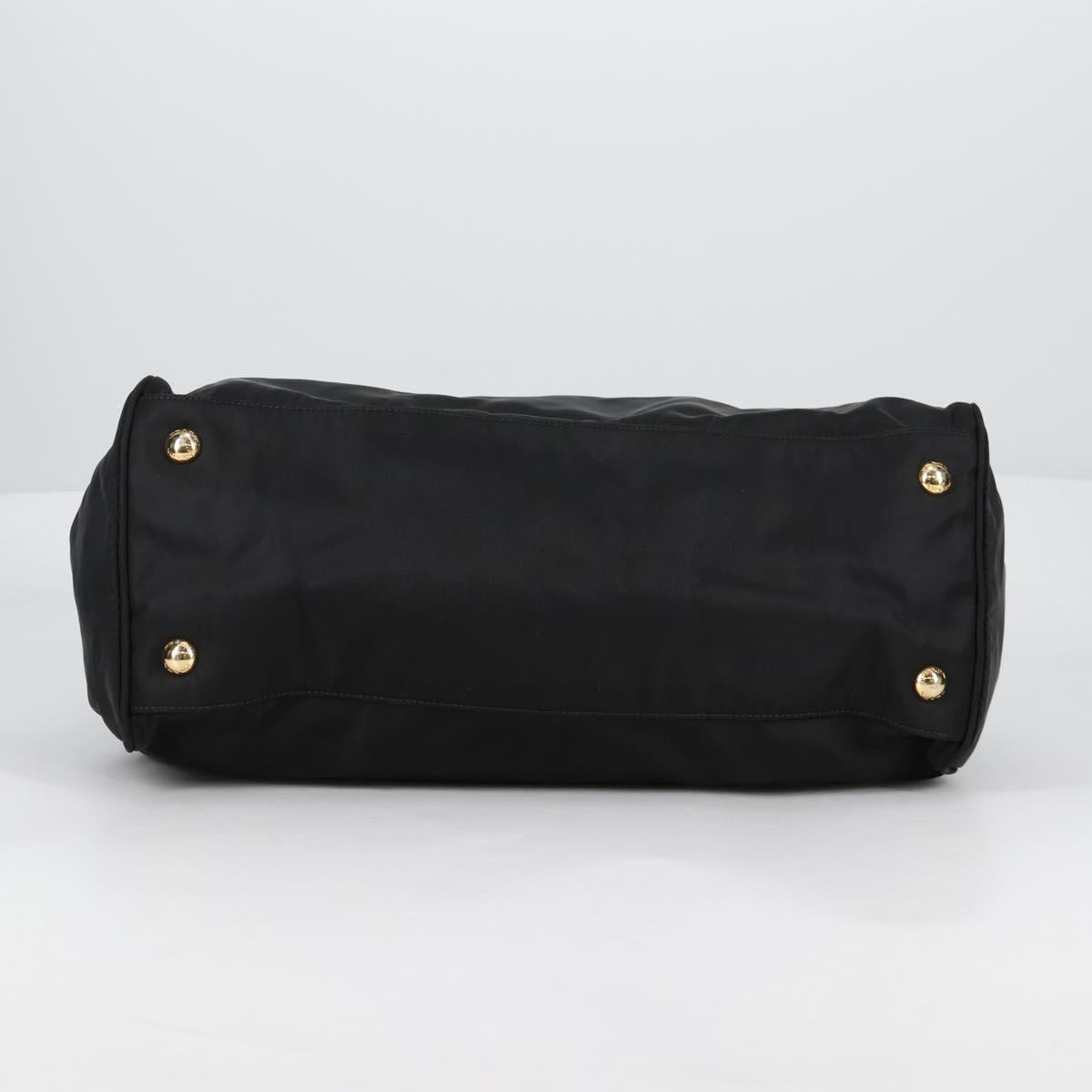 PRADA Hand Bag Nylon 2way Black Gold Auth yk19352V