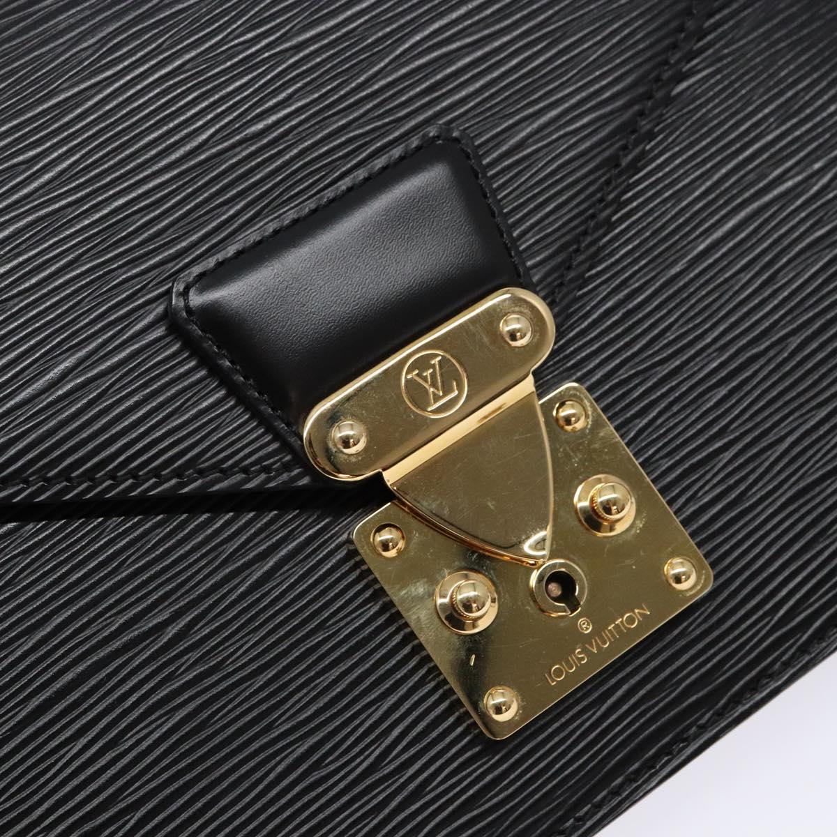 LOUIS VUITTON Epi Serie Dragonne Clutch Bag Black Noir M52612 LV Auth yk19356