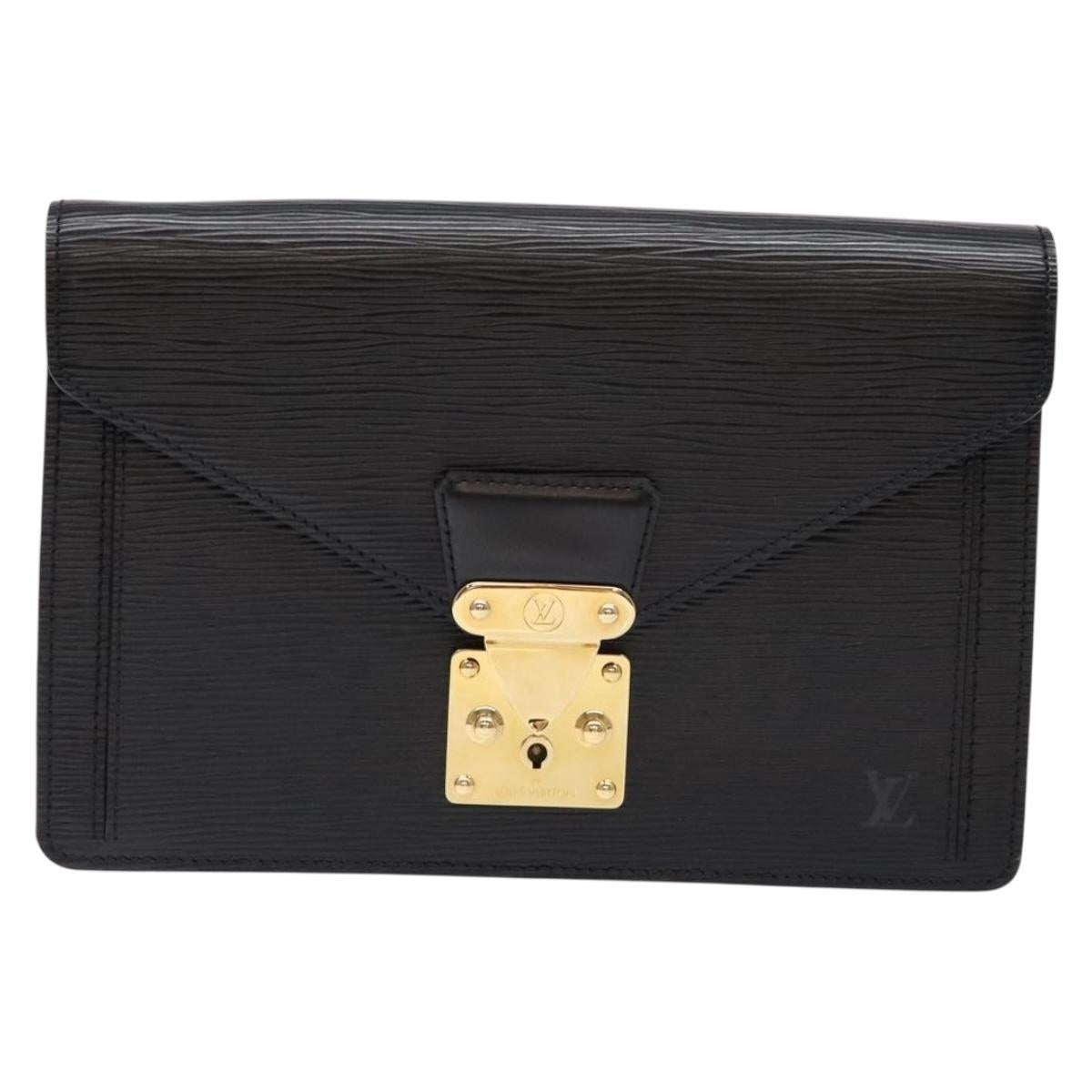 LOUIS VUITTON Epi Serie Dragonne Clutch Bag Black Noir M52612 LV Auth yk19356