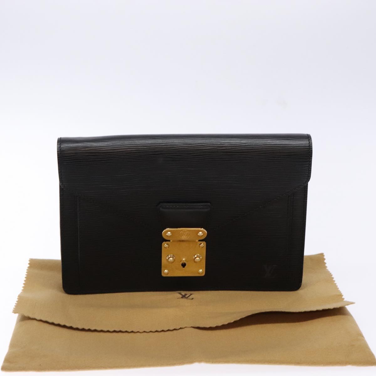 LOUIS VUITTON Epi Serie Dragonne Clutch Bag Black Noir M52612 LV Auth yk19356