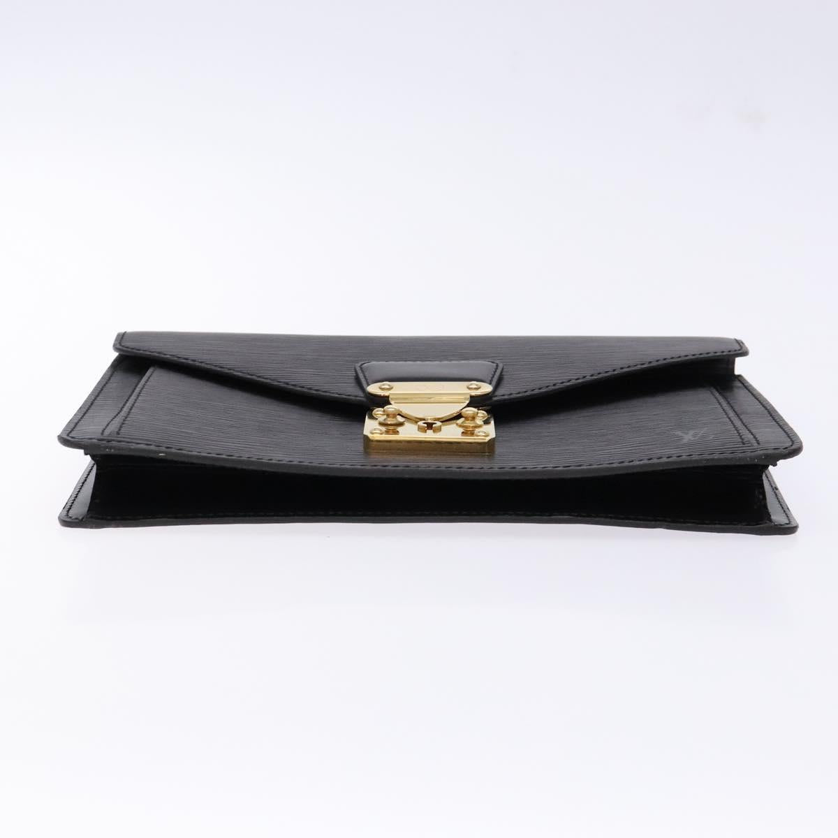 LOUIS VUITTON Epi Serie Dragonne Clutch Bag Black Noir M52612 LV Auth yk19356