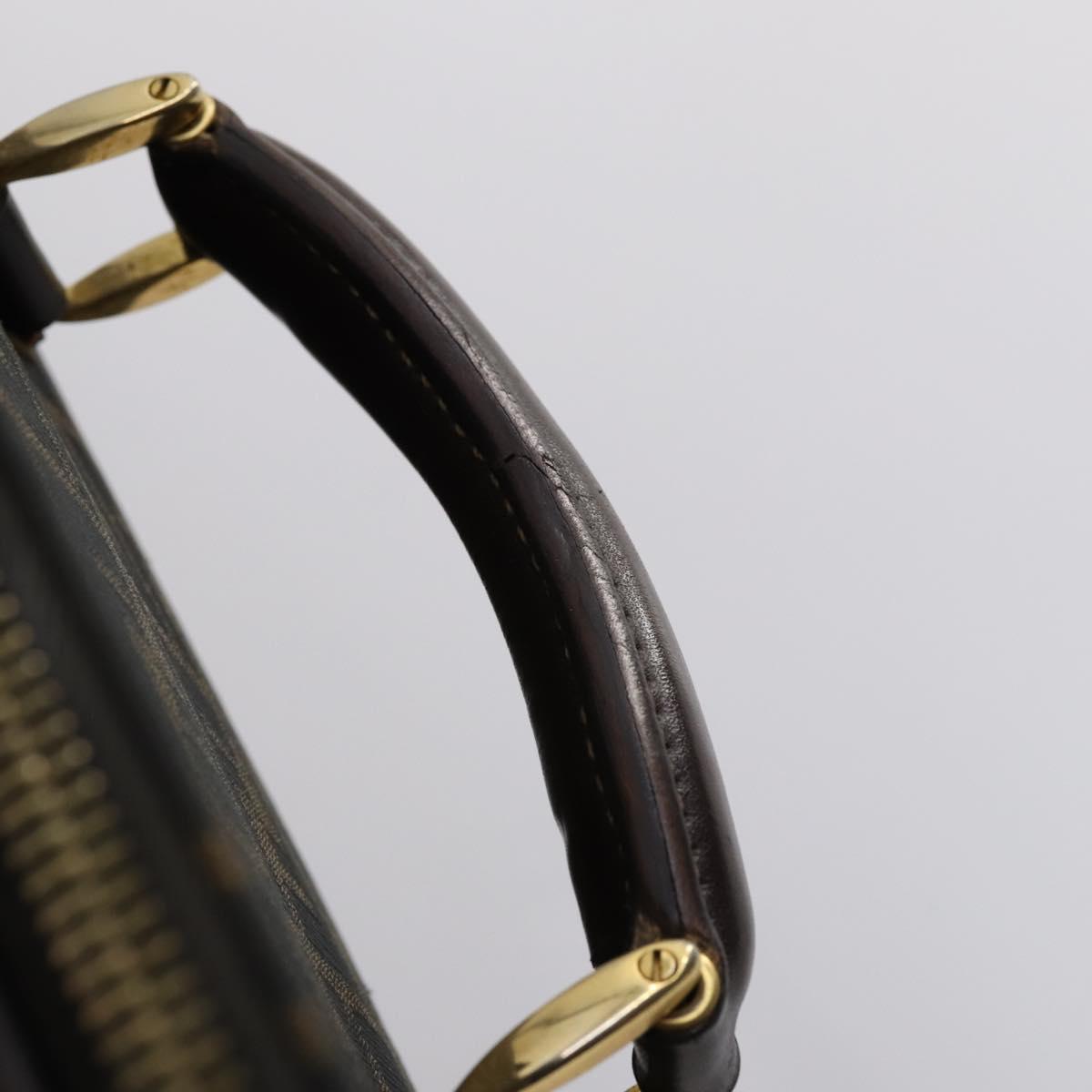 FENDI Zucca Canvas Carry Case Black Brown Auth yk19369
