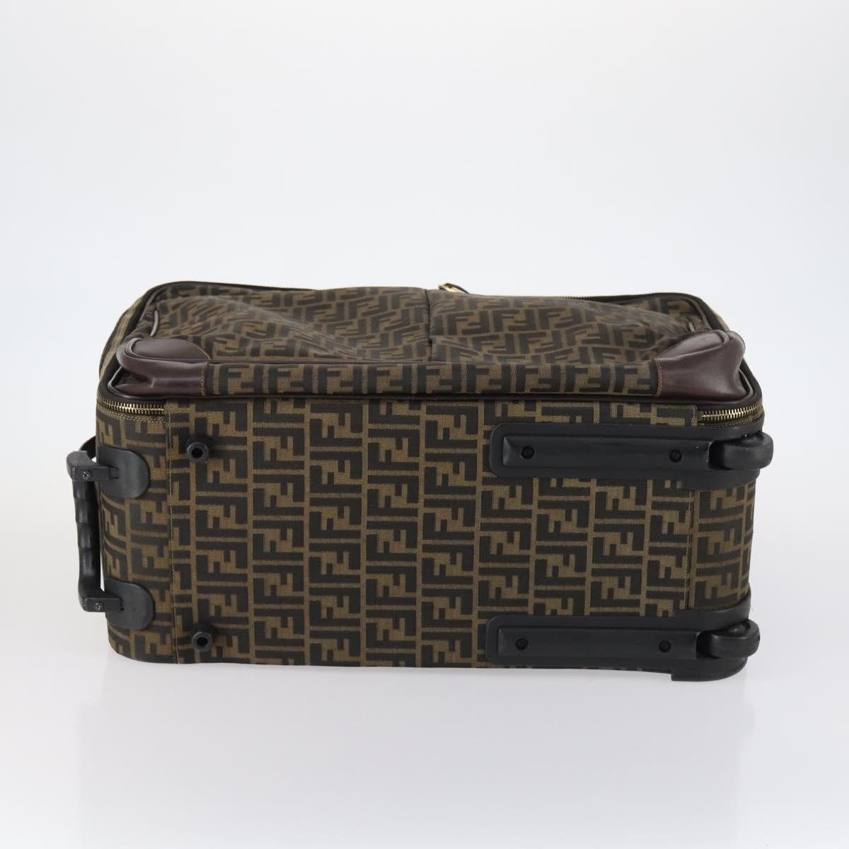 FENDI Zucca Canvas Carry Case Black Brown Auth yk19369