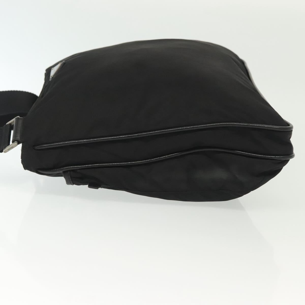 PRADA Shoulder Bag Nylon Black Silver Auth yk19379