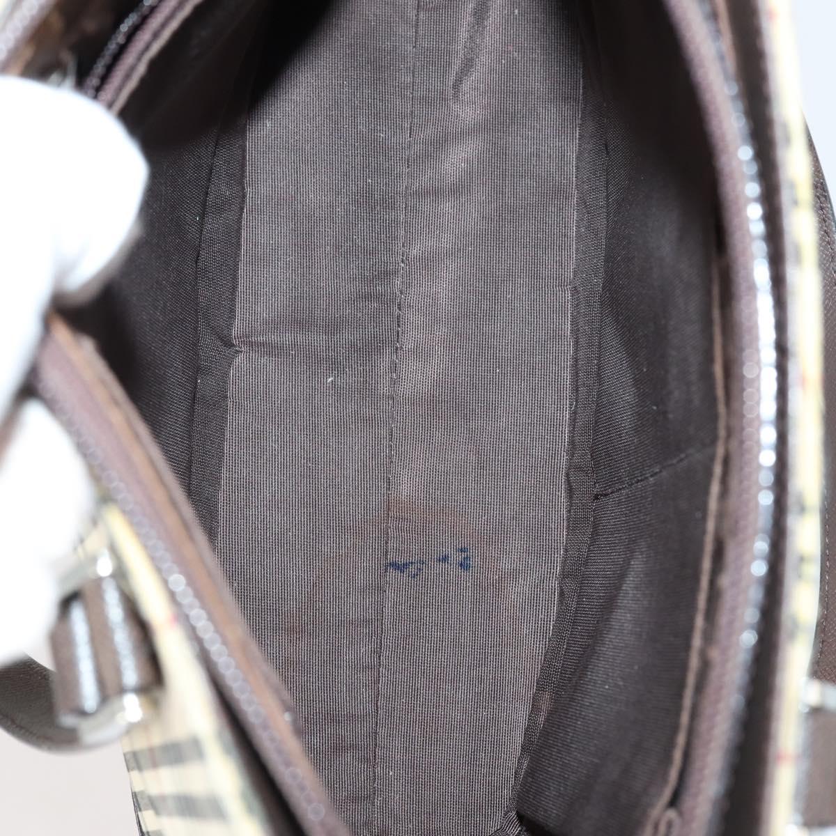 BURBERRY Nova Check Shoulder Bag Canvas Leather 3Set Black beige Auth yk19390