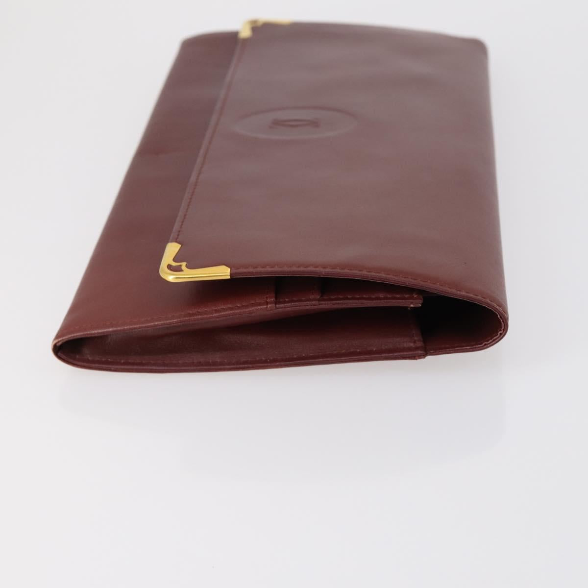 SAINT LAURENT Cartier Ferragamo Bag Leather 3Set Bordeaux Navy Auth yk19391