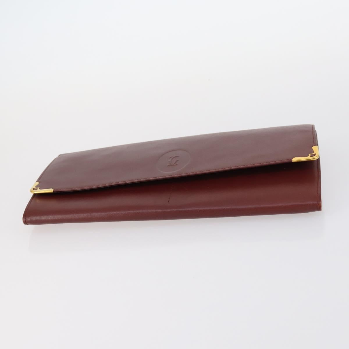 SAINT LAURENT Cartier Ferragamo Bag Leather 3Set Bordeaux Navy Auth yk19391