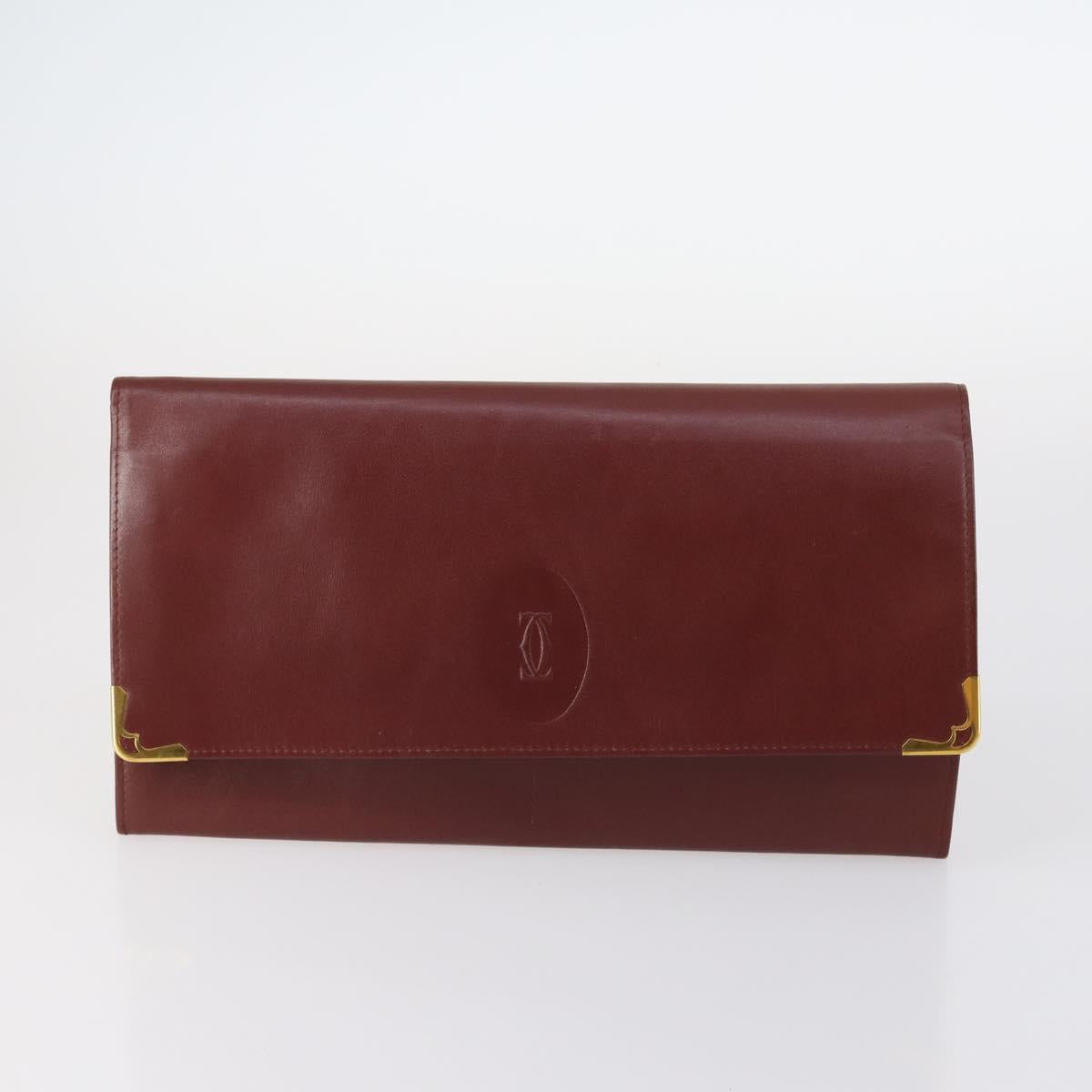 SAINT LAURENT Cartier Ferragamo Bag Leather 3Set Bordeaux Navy Auth yk19391