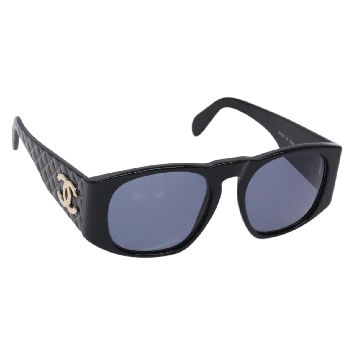 CHANEL Sunglasses plastic Black CC Auth yk19399