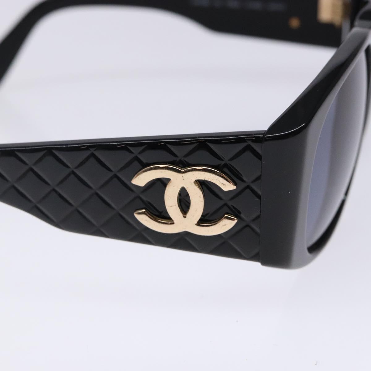 CHANEL Sunglasses plastic Black CC Auth yk19399